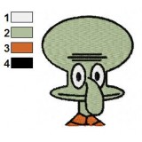 Squidward Face Embroidery Design
